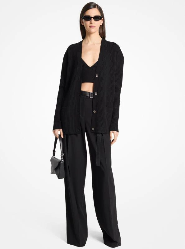 Michael Kors Ribbed Cashmere Blend Cardigan 1