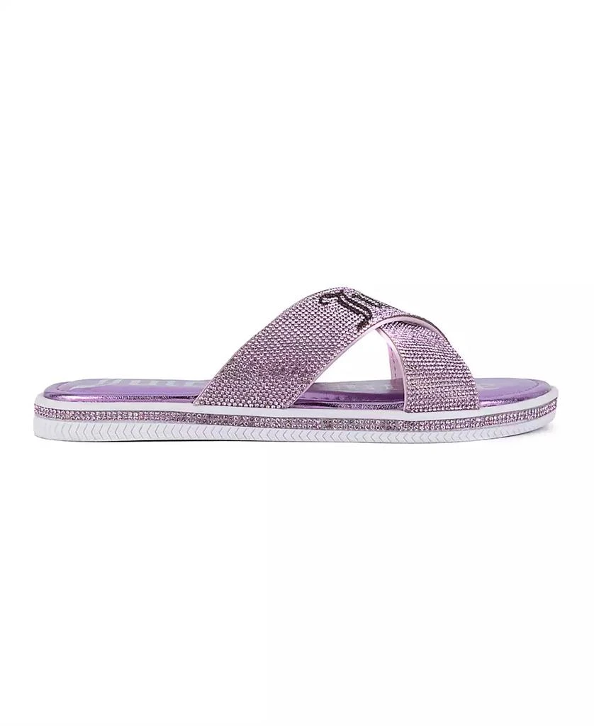 Juicy Couture Women's Yorri Slip On Sparkly Cross-Band Flat Sandals 2