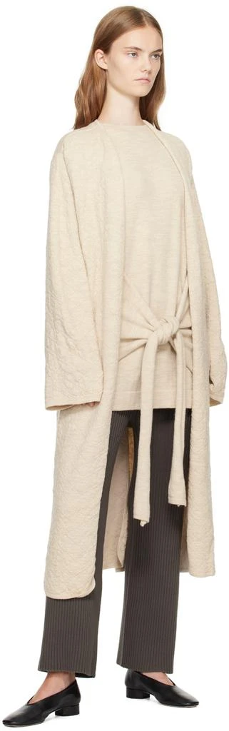 LAUREN MANOOGIAN Beige Diamond Quilt Long Cardigan 4