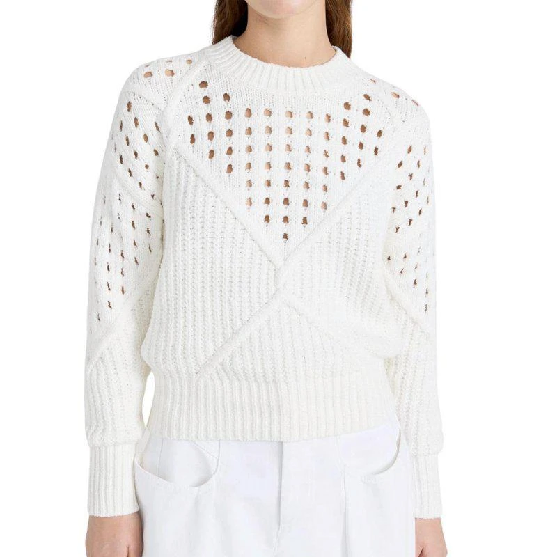IRO Nives Cotton Engineered Stitch Sweater In White 1