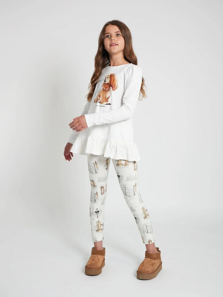 Monnalisa Monnalisa Girls Jersey Leggings in White 3