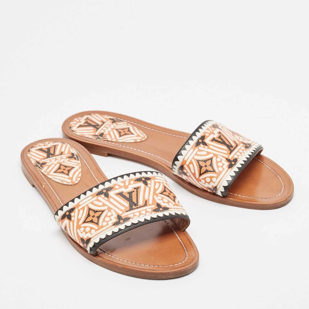 Louis Vuitton Louis Vuitton Multicolor Canvas and Leather Lock It Flat Sandals Size 40 4
