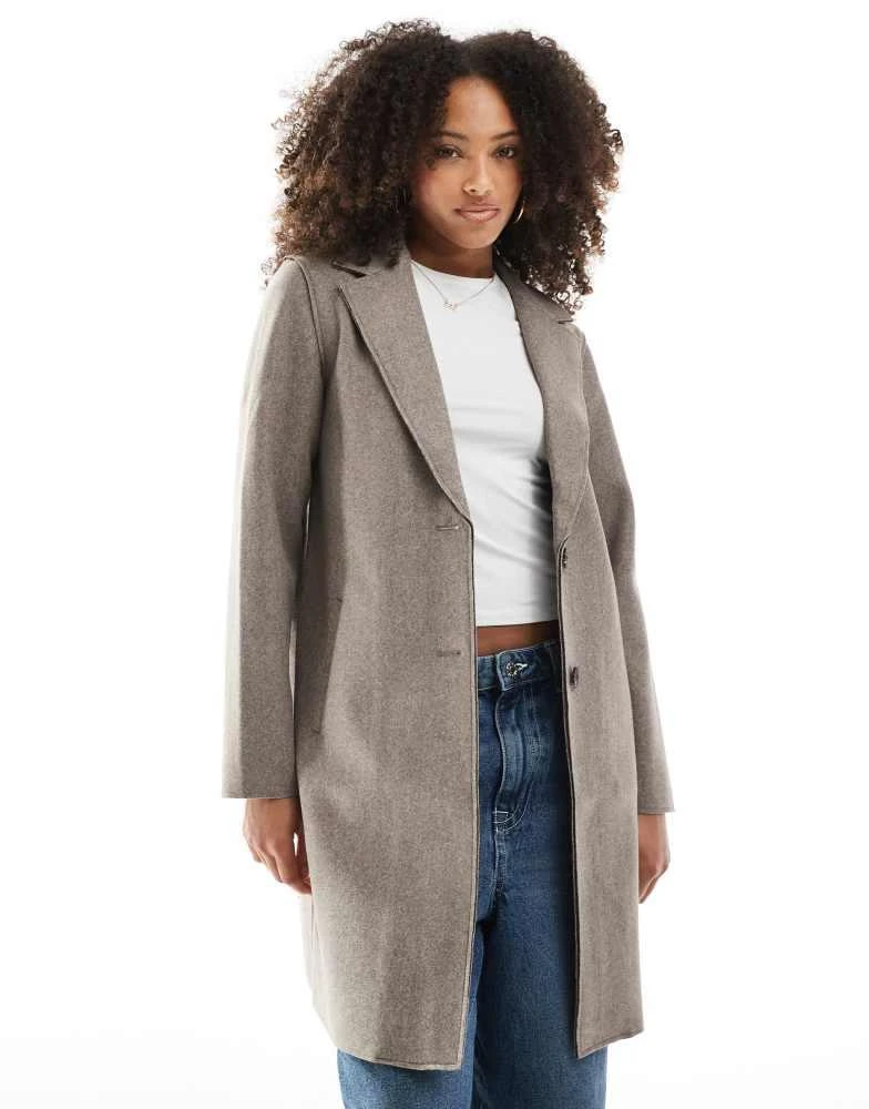ONLY ONLY tailored coat in light brown 4