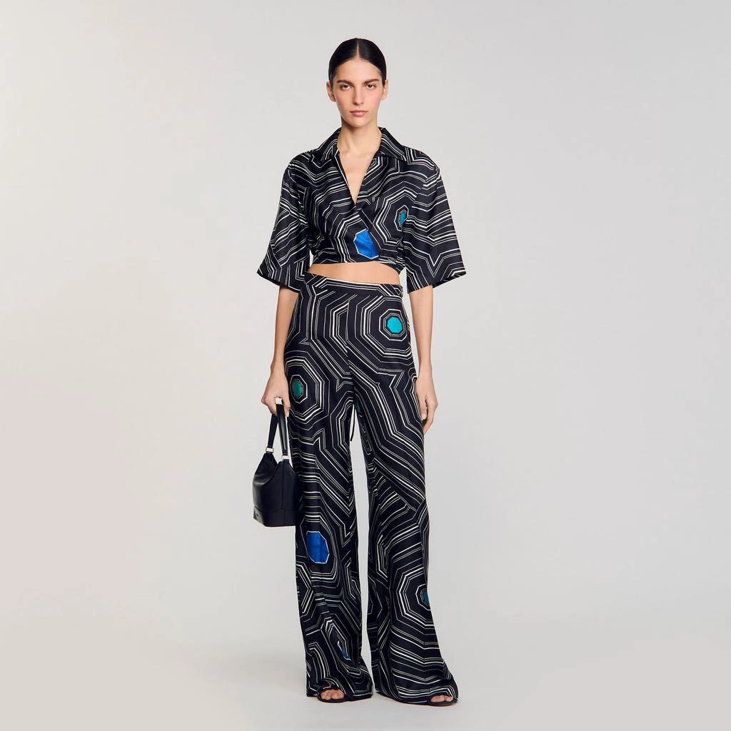 Sandro Spiral-motif silk shirt 1
