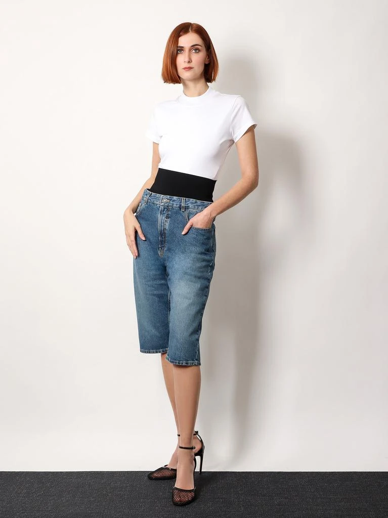 Alaia Denim bermuda shorts with ribbed band 2