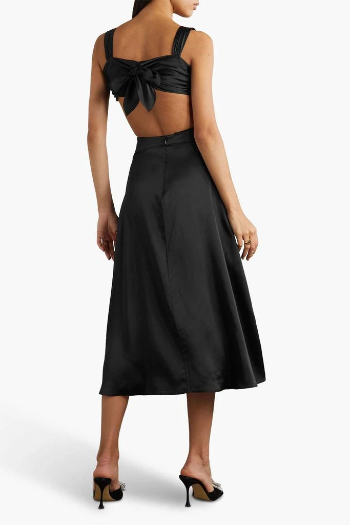 Halpern Cutout twisted satin midi dress 3