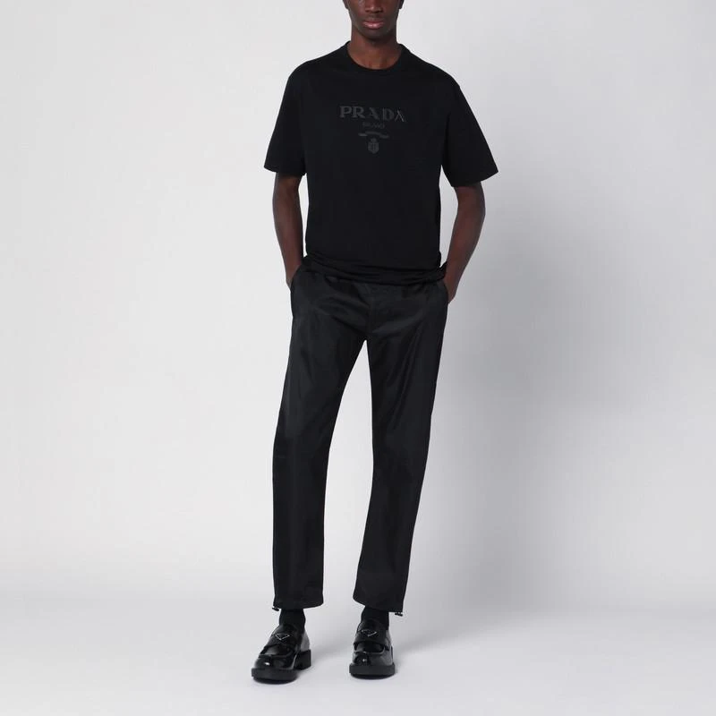 Prada Black Re-Nylon pants with logo 2