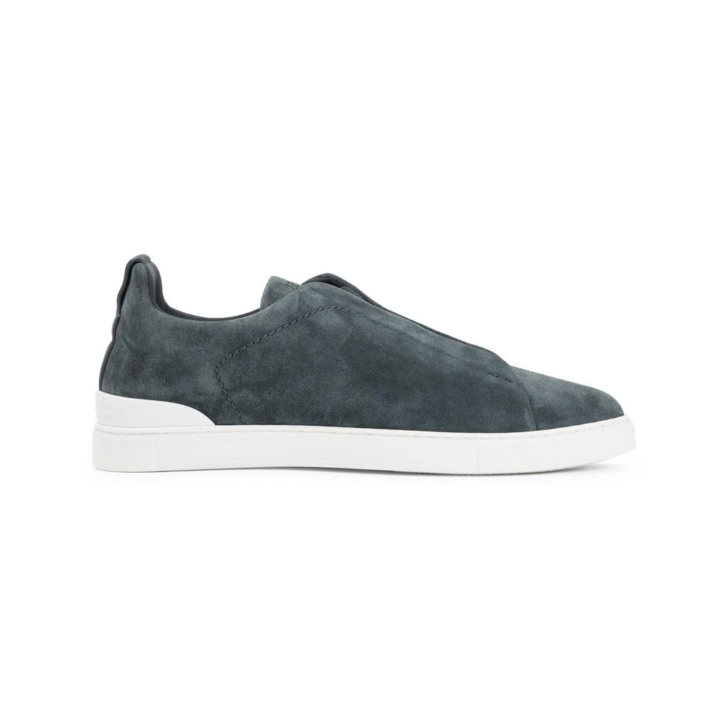 Zegna SUEDE TRIPLE STITCH LOW TOP SNEAKERS 1