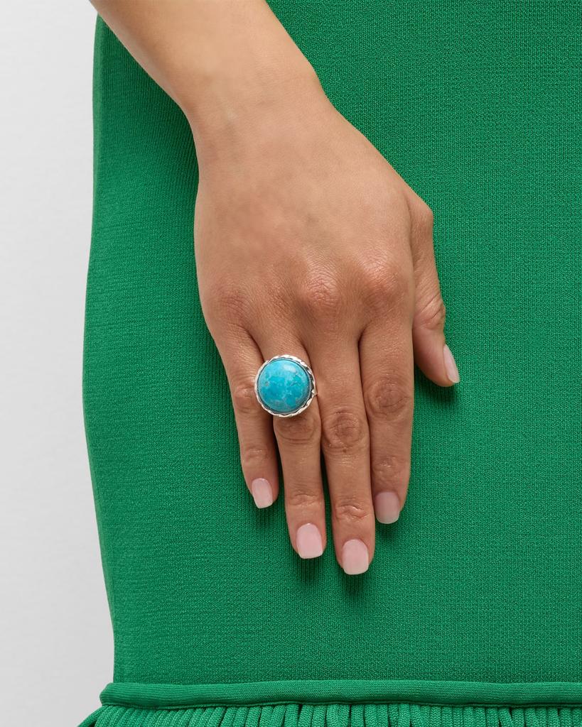 NEST Jewelry Turquoise and Silver Bezel Adjustable Statement Ring