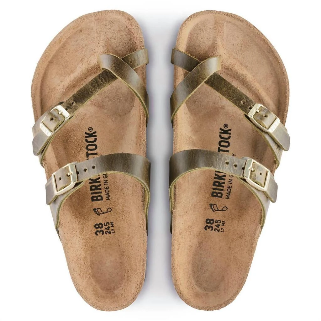 Birkenstock Women's Mayari Oiled Leather Sandal In Olive 3