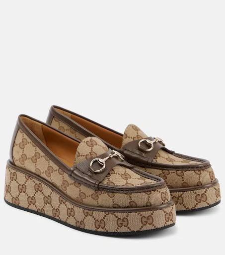 Gucci Horsebit GG Canvas platform loafers 1