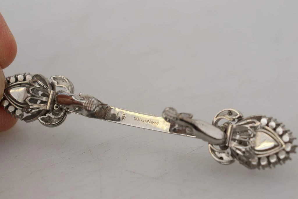 Dolce & Gabbana Elegant Sterling Silver Glass Brooch 4