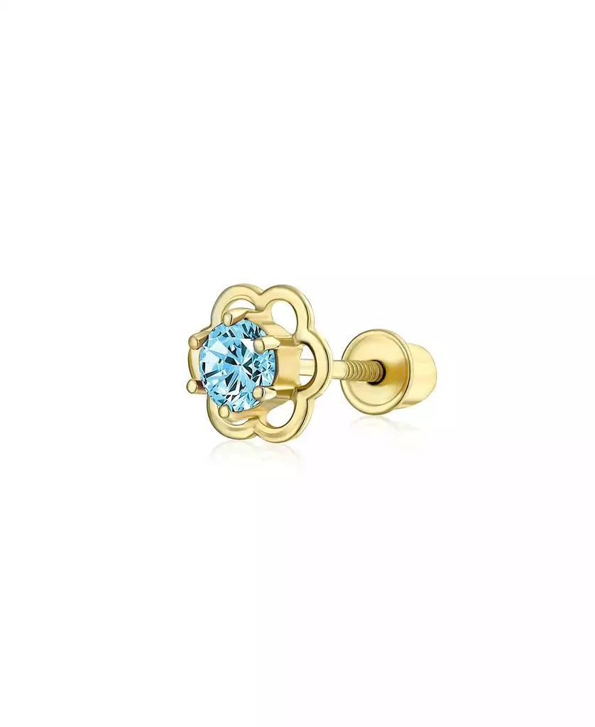 Bling Jewelry Set of 2 Tiny Blue
Clear CZ Open Flower Stud Helix Lobe Cartilage 1 Piece Earring 14K Gold 4MM Screwback Post 3