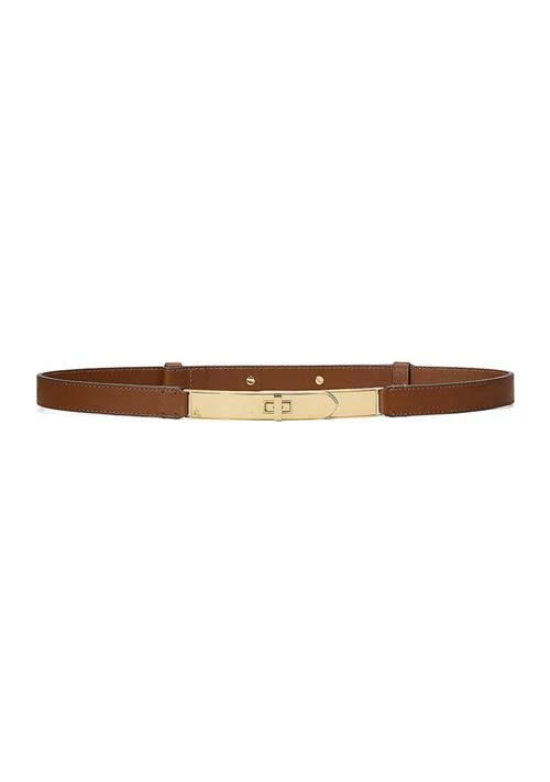 Ralph Lauren Turn-Lock Skinny Leather Belt