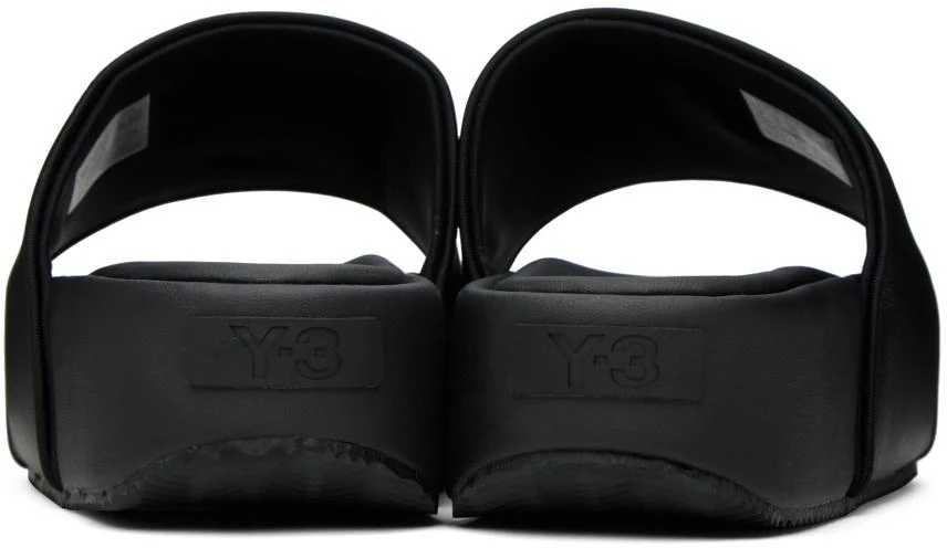 Y-3 Black Cushioned Platform Slides 2
