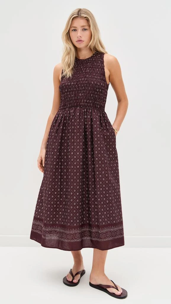Madewell The Melody Scoop Back Smocked Midi Dress 1