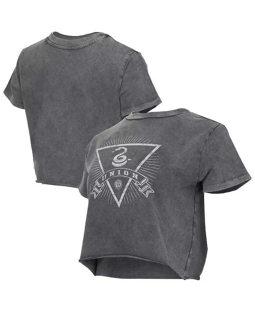 Concepts Sport Women's Charcoal Philadelphia Union Distressed Market Cropped T-Shirt 1