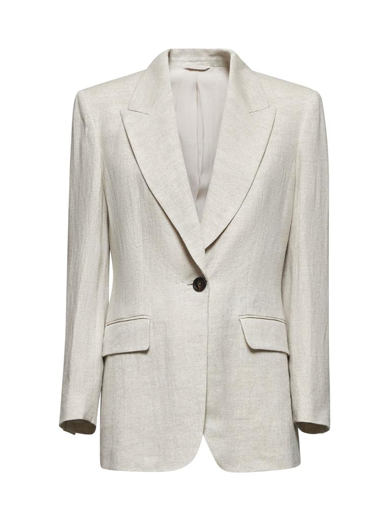 BRUNELLO CUCINELLI アイボリー ジャケット 42 Shop BRUNELLO CUCINELLI | Ivory Sparkling canvas jacket