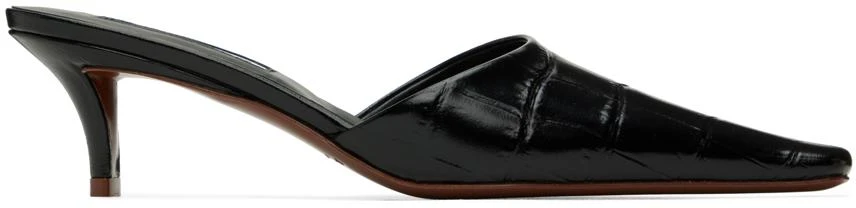 Jil Sander Black Square Toe Mules 1