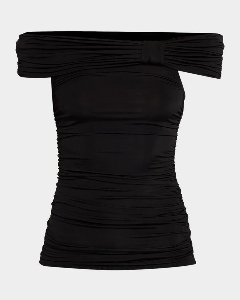 Toccin Teagan Off-the-Shoulder Ruched Top