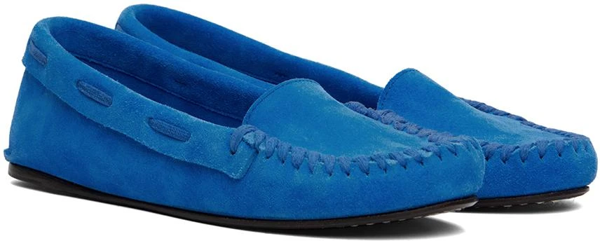 The Row Blue Mabel Moc Loafers 4