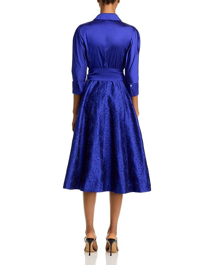 Teri Jon Embroidered Sash Belt Shirt Dress 4