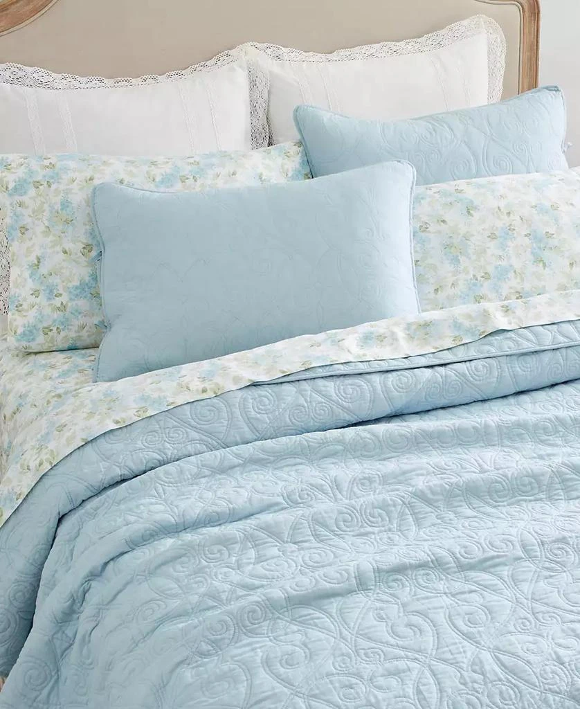 Laura Ashley Felicity Cotton Reversible 2 Piece Quilt Set, Twin 7
