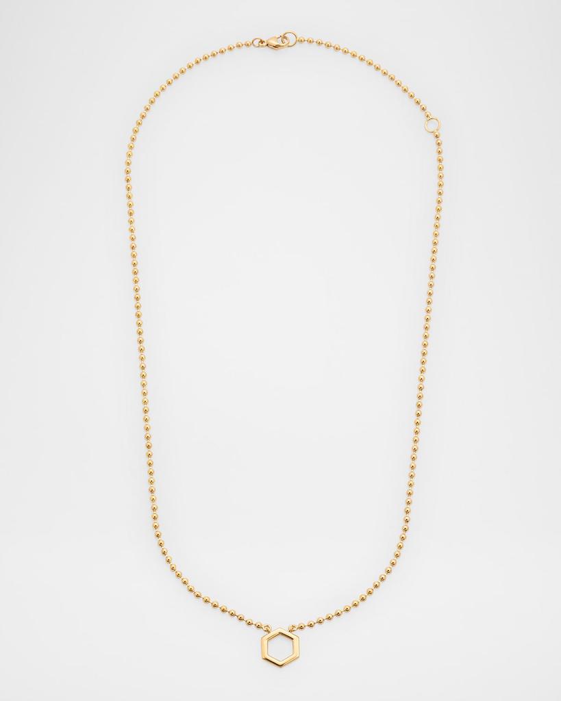 Harwell Godfrey 18K Yellow Gold Bead Hexagon Pendant Necklace