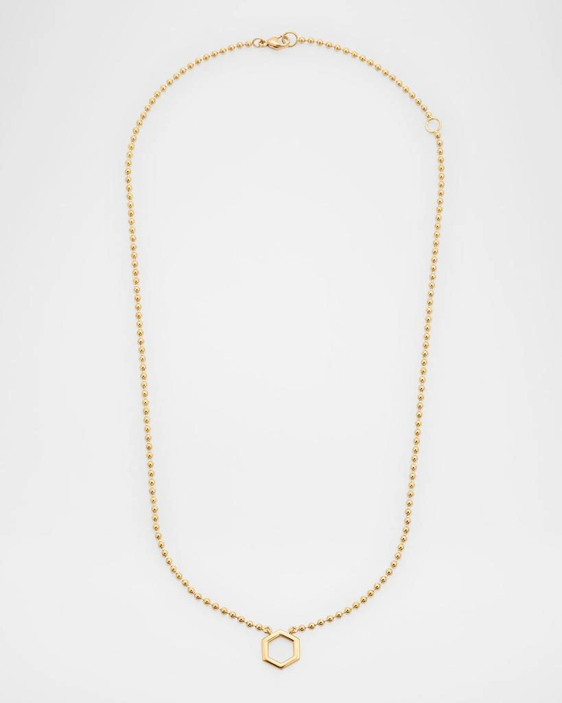 Harwell Godfrey 18K Yellow Gold Bead Hexagon Pendant Necklace 1