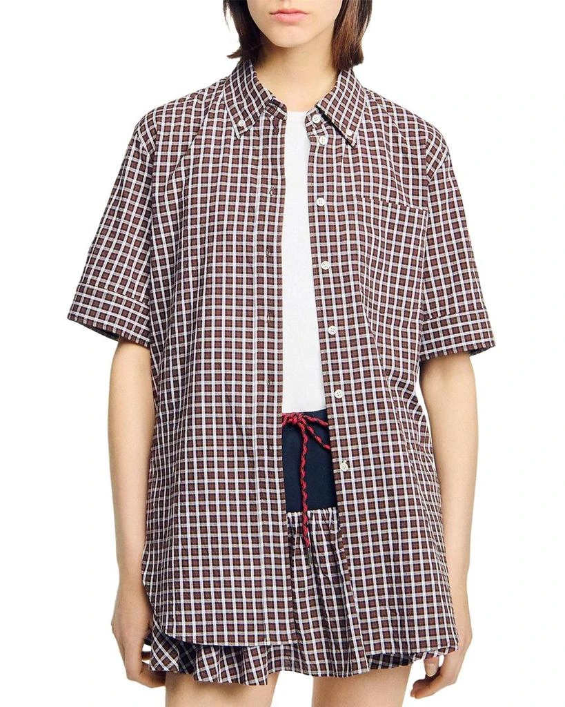 Sandro Oversized Check Shirt 1