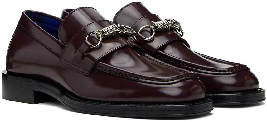Burberry Purple Leather Barbed Loafers 4