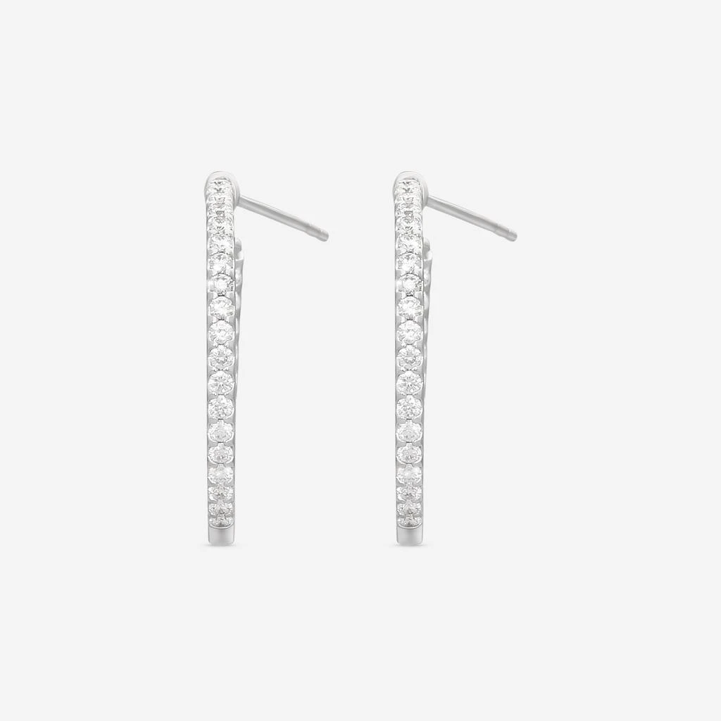 Mémoire Mémoire Odessa 18K White Gold Diamond Hoop Earrings CHHO330 4