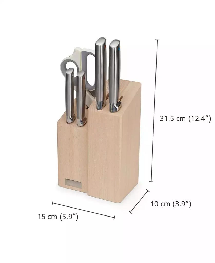 Joseph Joseph Elevate Fusion 5-Piece Knife, Cleaver and Scissor Set with Beechwood Block 4