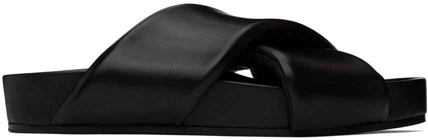 Shop Jil Sander Crossover-Strap Padded Sandals on Sale at