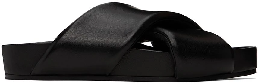 Jil Sander Black Padded Slides 1