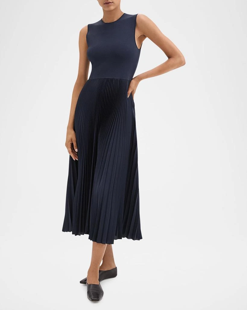 Theory Combo Satin Pleated Dress 2