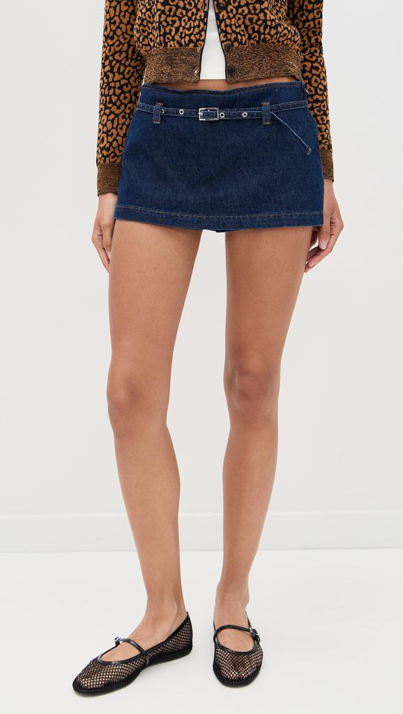 Reformation Khloe Low Rise Denim Skort