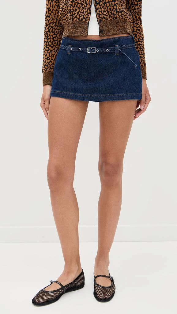 Reformation Khloe Low Rise Denim Skort 1