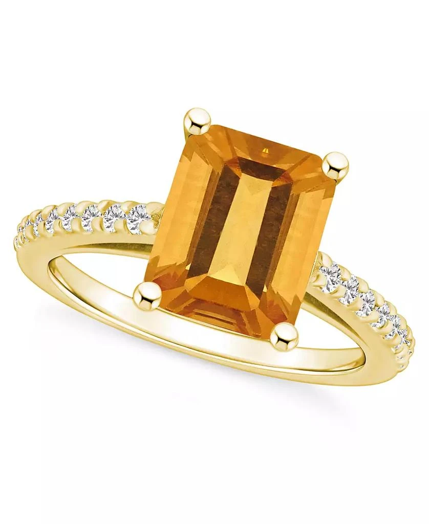Macy's Citrine (3-1/7 ct. t.w.) and Diamond (1/4 ct. t.w.) Ring in 14K Yellow Gold 1
