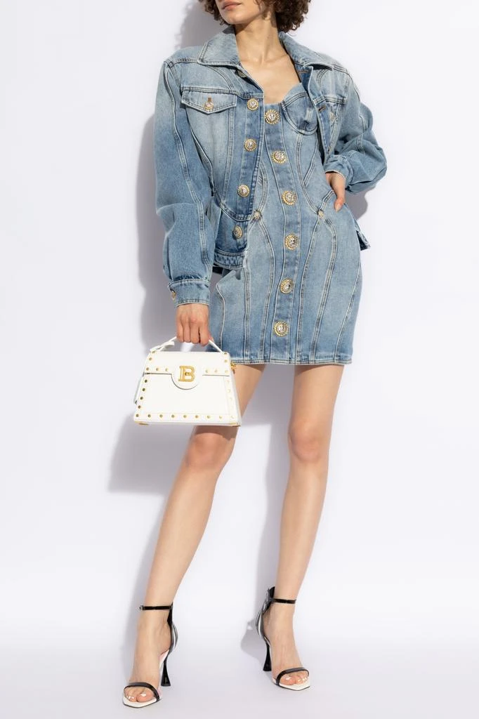 Balmain Denim dress with straps 2