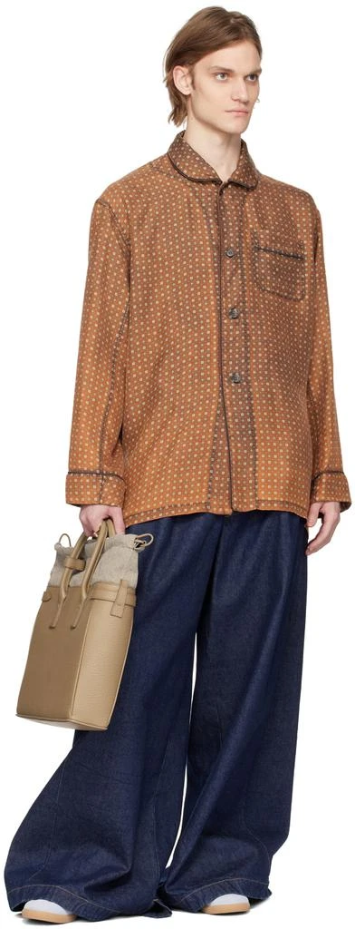 MAISON MARGIELA Orange Tie Print Shirt 4