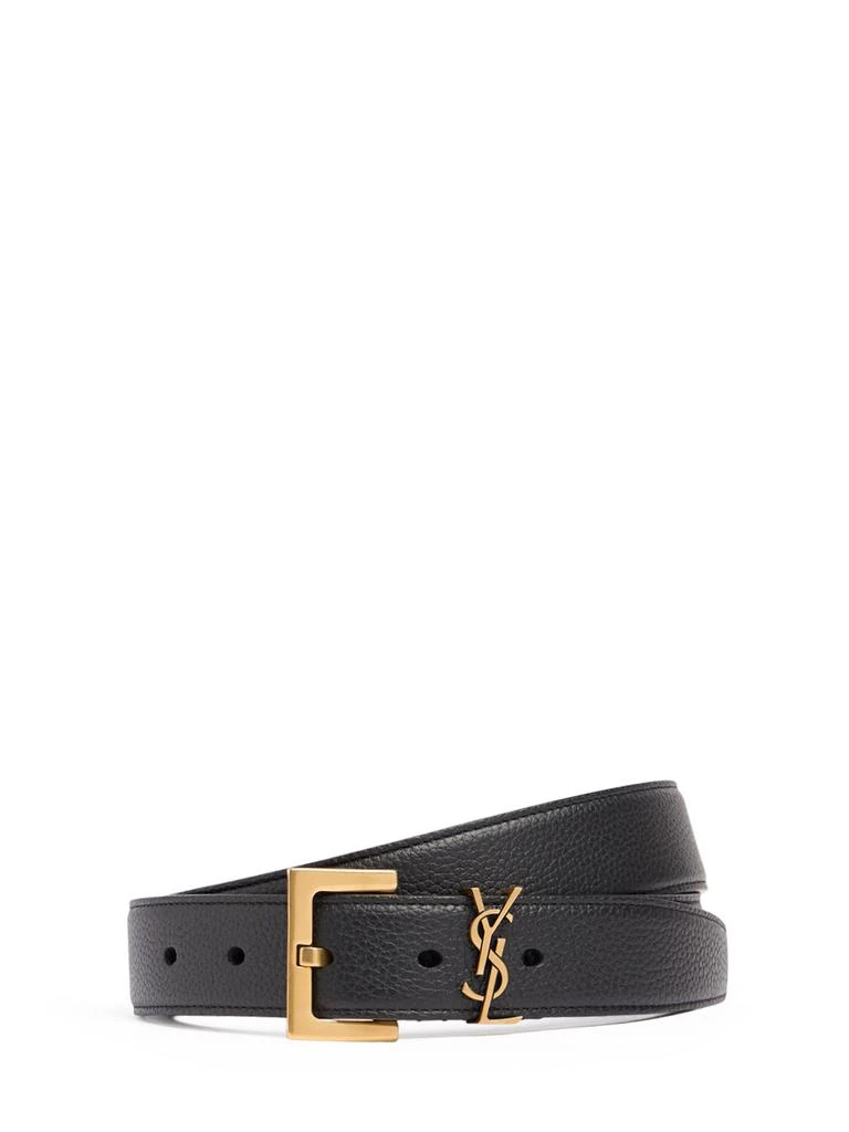 Yves Saint Laurent 3cm Ysl Leather Belt 1
