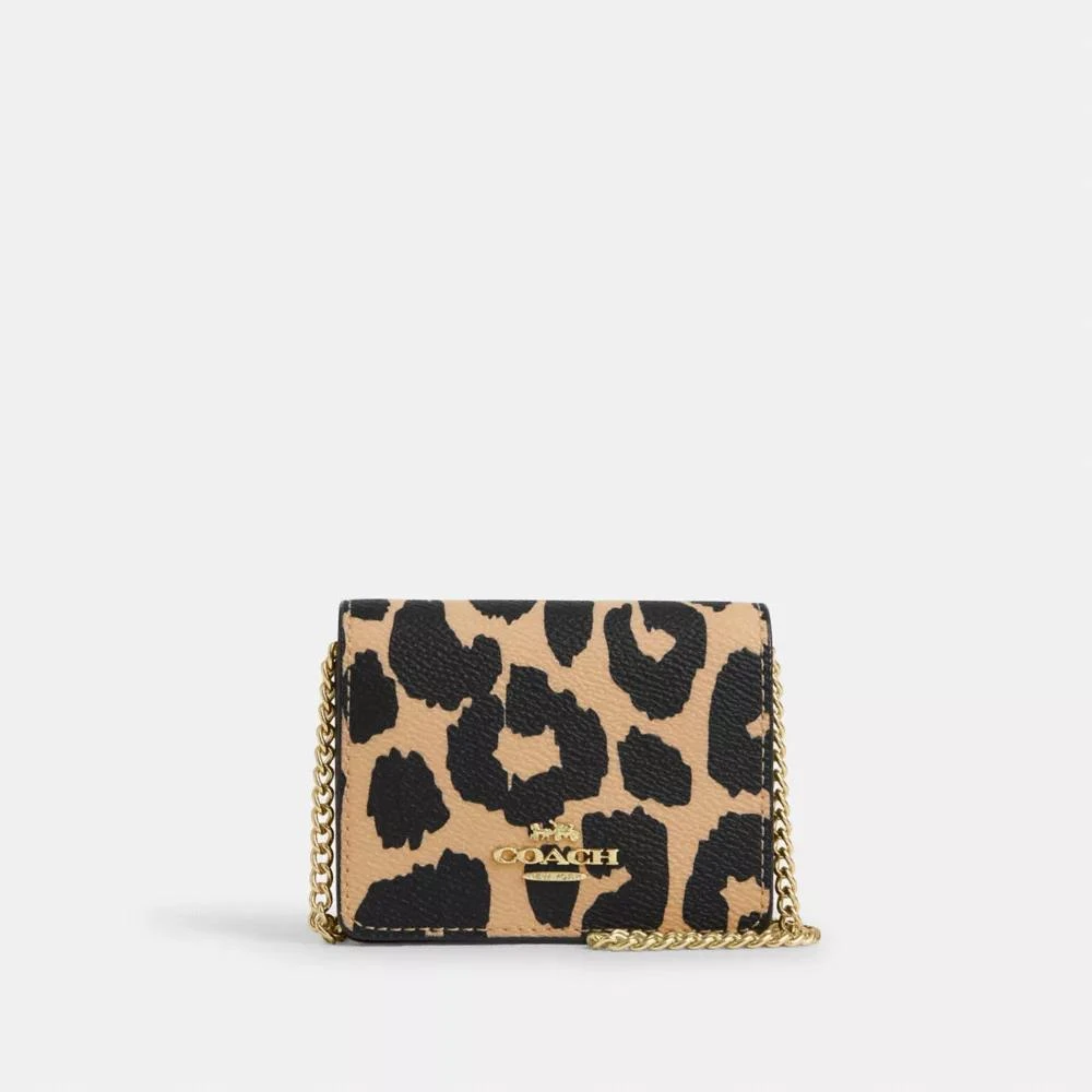 Coach Mini Wallet On A Chain With Leopard Print 1