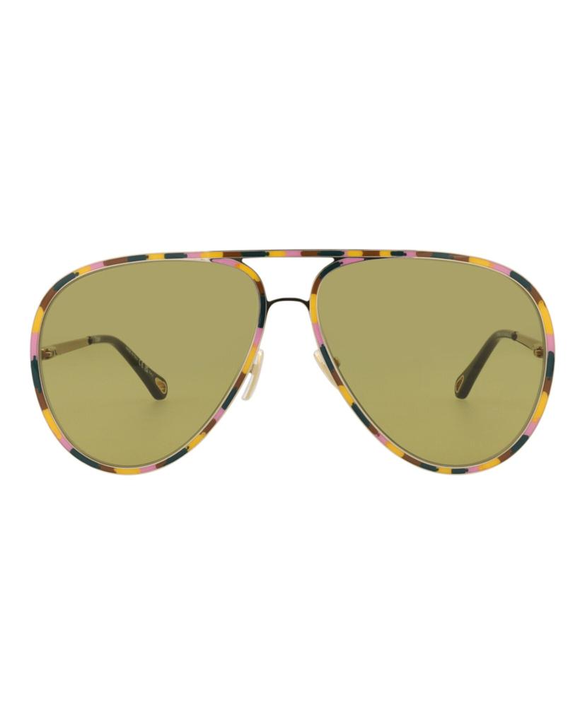 Chloé Aviator-Frame Metal Sunglasses