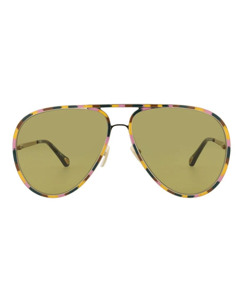 Chloé Aviator-Frame Metal Sunglasses 1