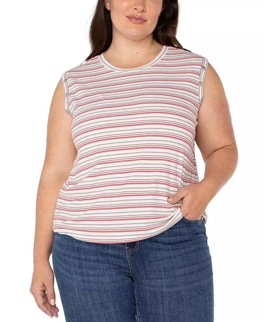 Liverpool Liverpool Plus Size Crewneck Striped Sleeveless Top 3