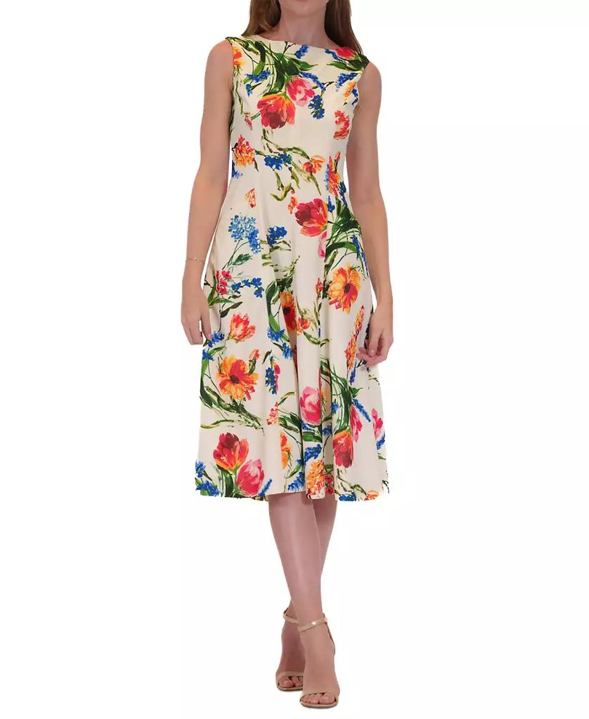 Donna Ricco Women's Floral-Print Midi Dress