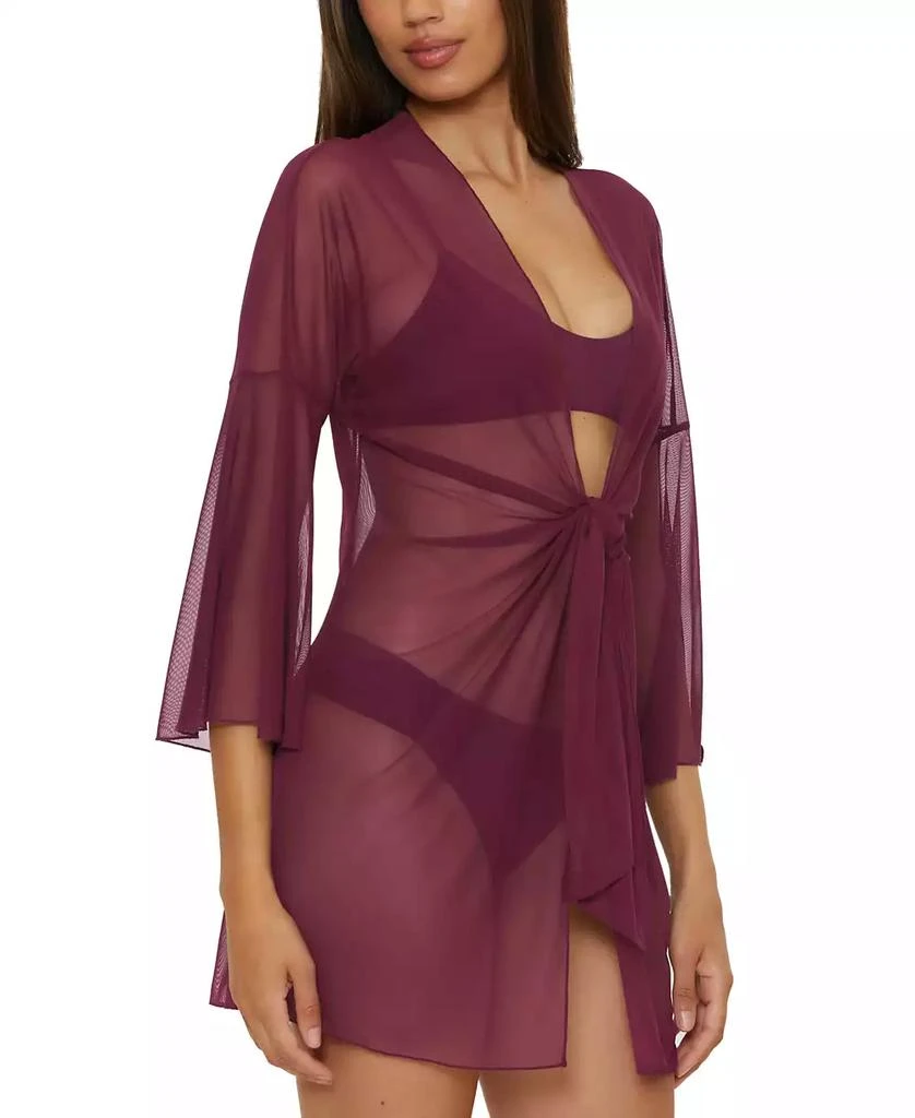 Becca Women's Muse Mesh Tie-Front Cover-Up Tunic 3