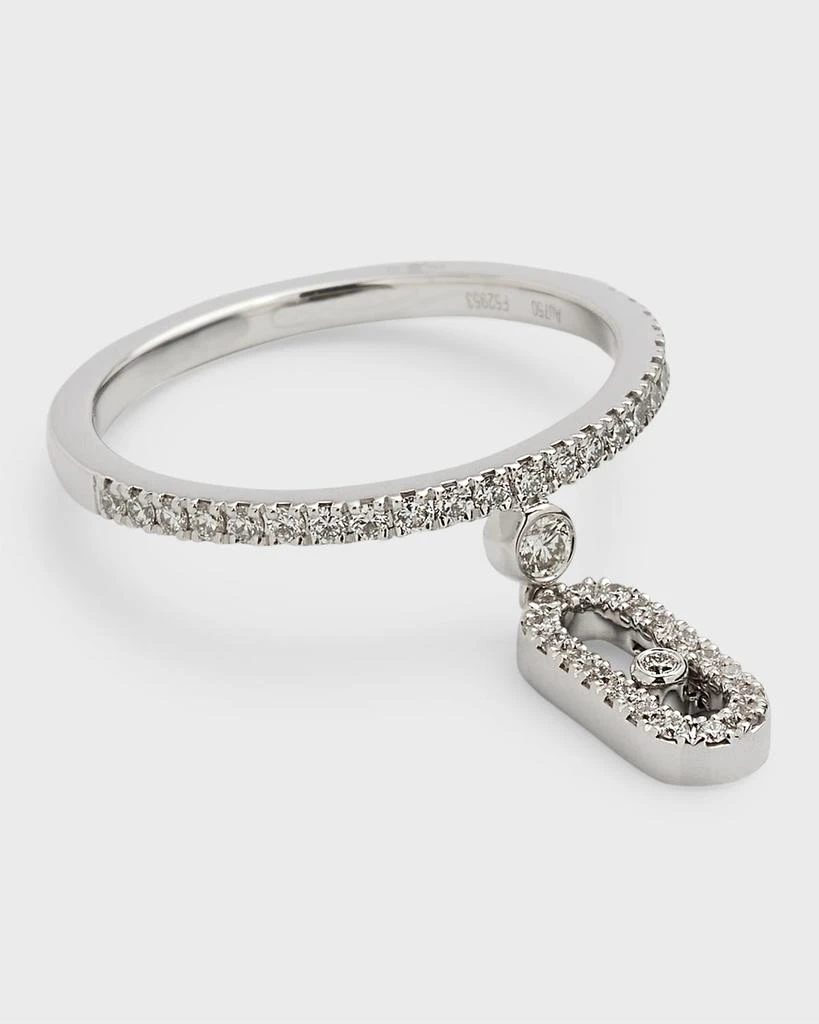 Messika MOVE UNO 18K WHITE GOLD PAVÉ DROP DIAMOND RING 4