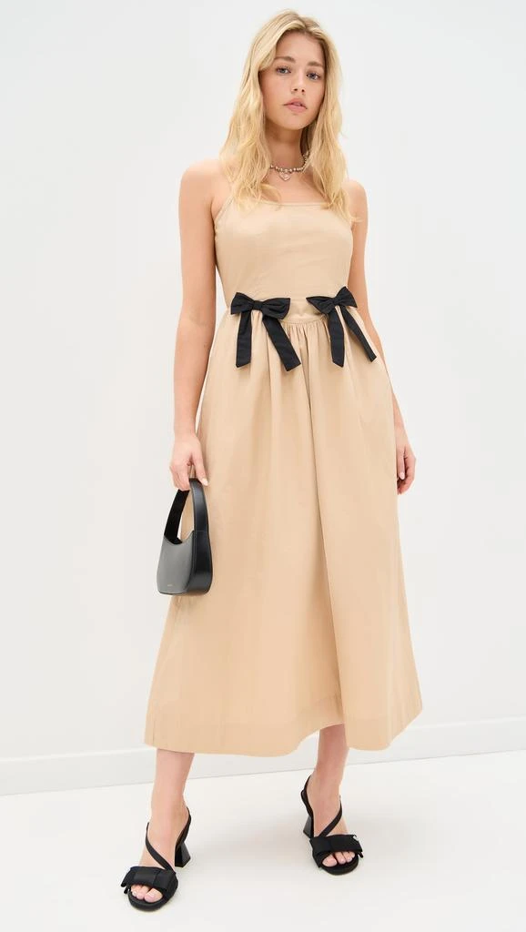 Moon River Sleeveless Square Neck Midi Dress with Contrast Ribbon 5